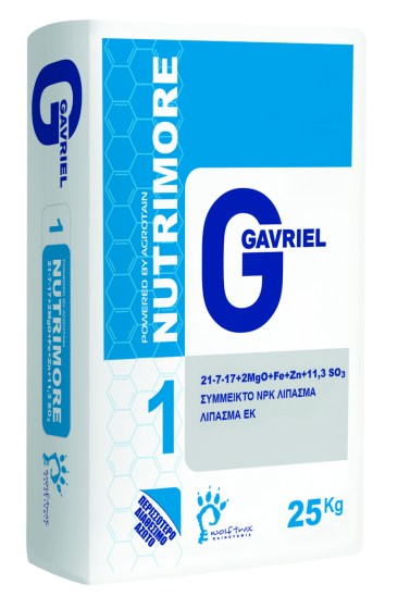 Λίπασμα Κοκκώδες NUTRIMORE 21-7-17+2MgO+0.4B 25 Kgr